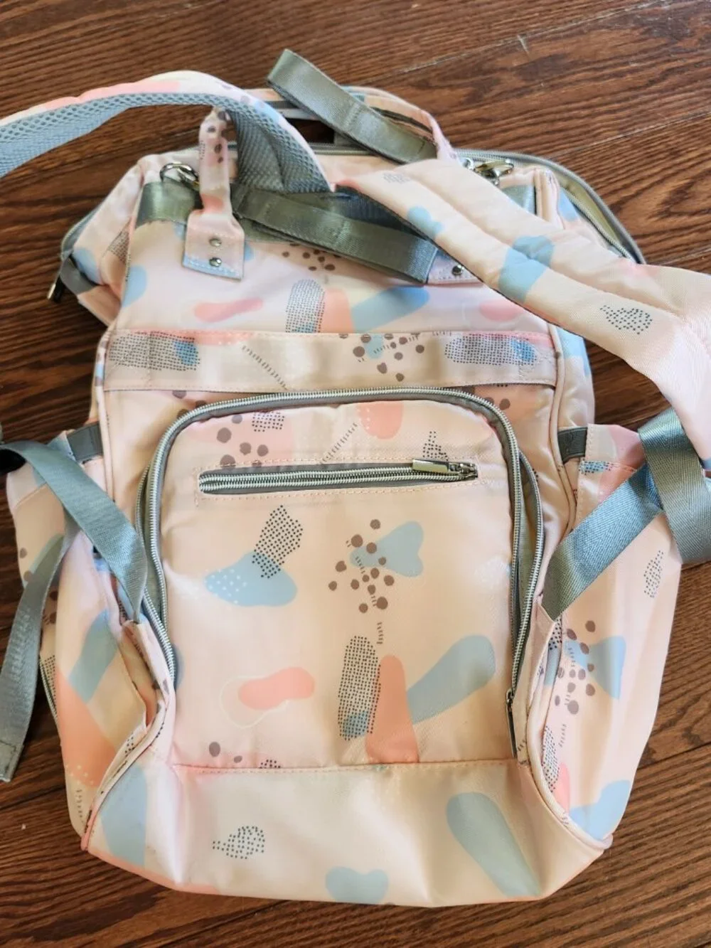 Baby Diaper Bag Backpack Large Capacity Pink Travel Mommy Bag Multi Pocket